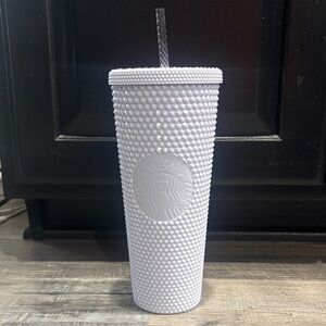Starbucks White Studded Tumbler with Straw